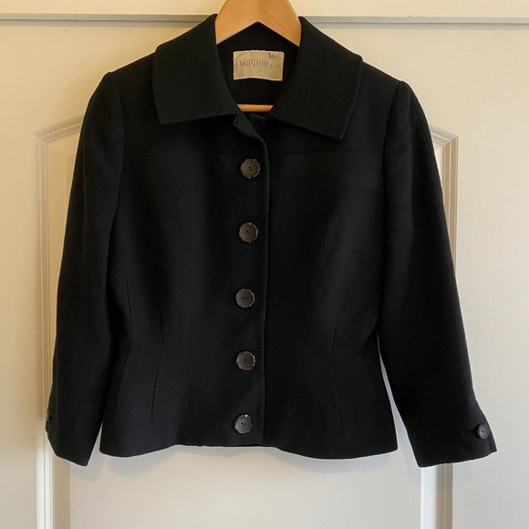 I. Magnin Jackets & Blazers - Vintage I. Magnin & Co. Black 3/4 Sleeve Blazer